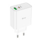 Сетевое зарядное устройство Hoco C113A USB-A+USB-C (65W · 3A) (White)