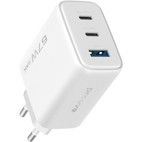 Сетевое зарядное устройство Proove Silicone Power 2 USB-A+2xUSB-C (67W · 3A) (Black)