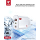 Сетевое зарядное устройство FLYCDI FA-011 USB-A+USB-C+Lightning (65W · 3A) (White)