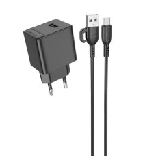 Сетевое зарядное устройство Borofone BAS11A USB-A (10.5W · 2.1A) с кабелем USB-A – Type-C (Black)