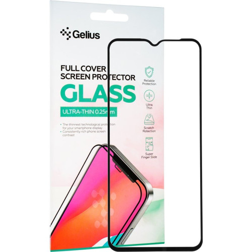 Защитное стекло Gelius для Samsung A135 Galaxy A13 (2022) (Full Glue) (0.3 мм, 2.5D) (Black)