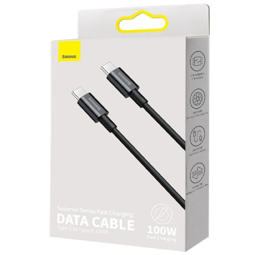 Кабель Baseus Superior Series Fast Charging Type-C – Type-C (1 м · 100W · 5A) (CATYS-B01) (Black)