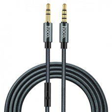 Аудіокабель AUX Hoco UPA04 3.5 мм з мікрофоном (1 м) (Black)
