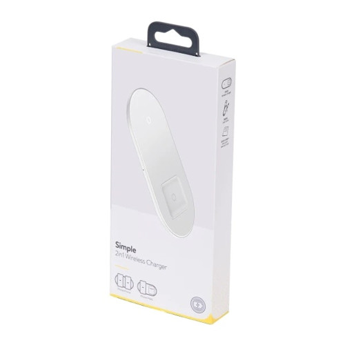 Беспроводное зарядное устройство Baseus Simple 2в1 (18W) (White)