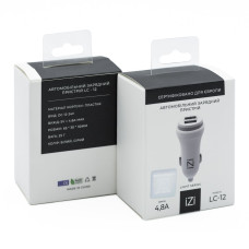 Автомобильное зарядное устройство іЗі LC-12 2xUSB-A (24W · 4.8A) (White)