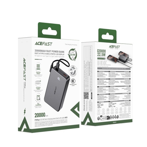 Повербанк Acefast M29 22.5W (20000 mAh) (Black)