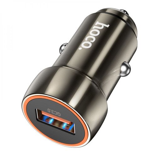 Автомобільний зарядний пристрій Hoco Z46 USB-A (18W · 3A) з кабелем USB-A – Micro-USB (Metal Gray)