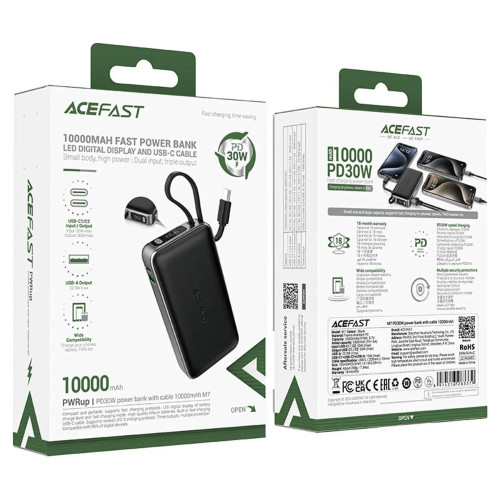 Повербанк Acefast M7 PD30W (10000 mAh) (Black)
