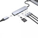 USB-хаб Proove Iron Link 7в1 (2xType-C · 2xUSB 3.0 · HDMI · SD) (Silver)