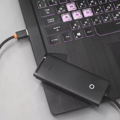 USB-хаб Baseus Lite Series 4в1 Type-C (4xUSB 3.0 · 0.25 м) (Black)