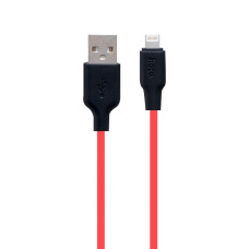 Кабель Hoco X21 Silicone USB-A – Lightning (1 м · 12W · 2.4A) (Red/Black)
