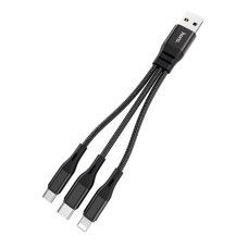 Кабель Hoco X47 Harbor 3-в-1 (0.25 м · 2.4A) (Black)