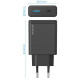 Сетевое зарядное устройство Proove Slender USB-A+USB-C (65W) (Black)