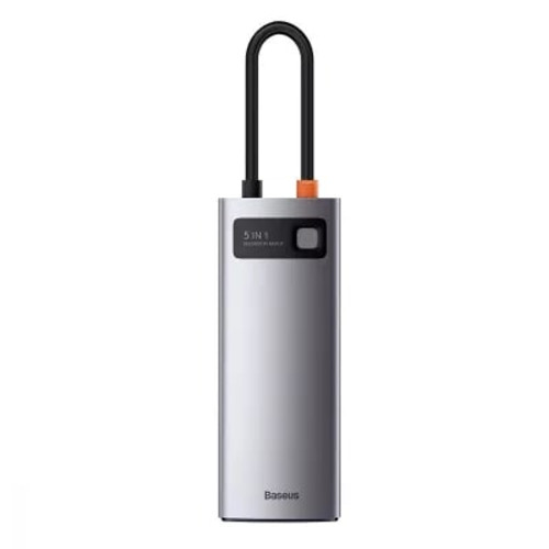 USB-хаб Baseus Metal Gleam Series 30Hz Version 5в1 Type-C (3xUSB 3.0 · HDMI 4K · Type-C · 100W) (Gray)