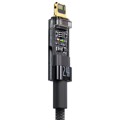 Кабель Baseus Explorer Series Auto Power-Off USB-A – Lightning (1 м · 12W · 2.4A) (CATS000401) (Black)