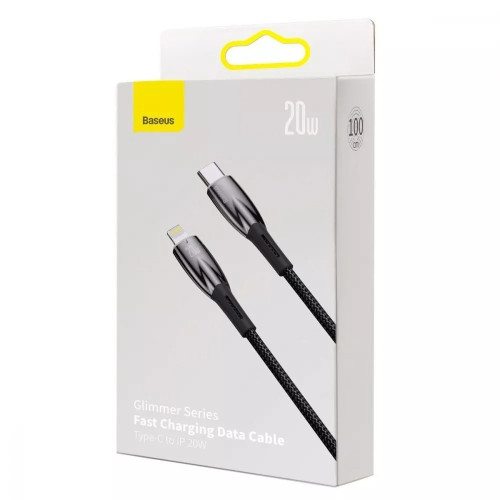 Кабель Baseus Glimmer Series Fast Charging Type-C – Lightning (1 м · 20W · 2.4A) (CADH000001) (Black)