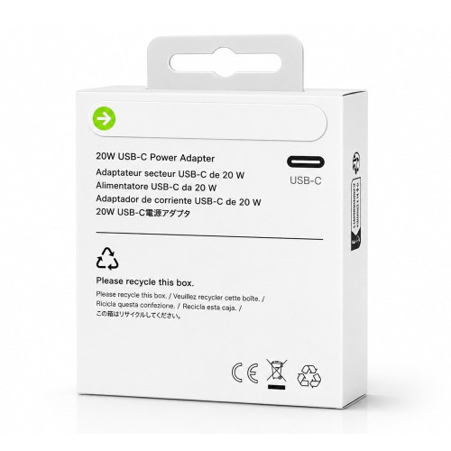 Сетевое зарядное устройство для iPhone USB-C with NFC (20W) (NO LOGO) (White)