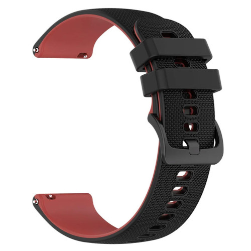 Ремешок универсальный 20 мм Ribby для Amazfit, Samsung, Huawei (Black/Red)