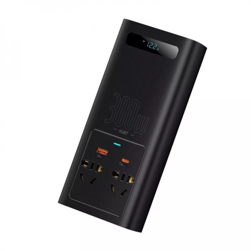 Автомобільний інвертор Baseus 300 Вт (Black)