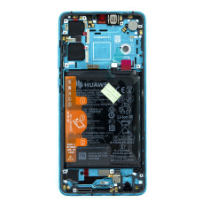 Дисплей для Huawei P30 з тачскріном в рамці (Blue) (Original) (з акумулятором)