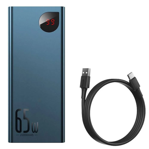 Повербанк Baseus Adaman Metal Digital Display 65W (20000 mAh) (Blue)
