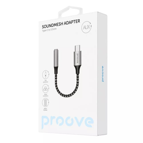 Перехідник AUX Proove SoundMesh Type-C to 3.5mm gray
