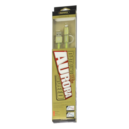 Кабель Remax RC-020t USB-A – Lightning/Micro-USB (1 м) (Green)