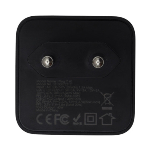 Сетевое зарядное устройство Monoko MAC012 2xUSB-C (40W · 3A) (Black)
