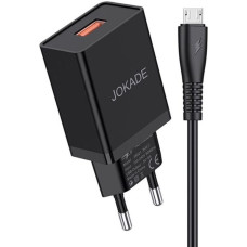 Сетевое зарядное устройство Jokade JB048 USB-A (15W · 3A) с кабелем USB-A – Micro-USB (Black)