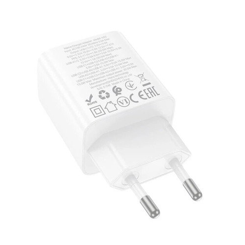 Сетевое зарядное устройство Hoco N55 2xUSBA+2xUSB-C (20W · 3A) (White)