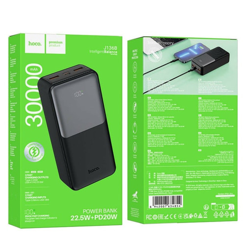 Повербанк Hoco J136B Sirui 22.5W PD20W (30000 mAh) (Black)