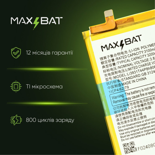 Акумулятор ZTE LI3931T44P8H806139 (3200 mAh) (Max Bat)