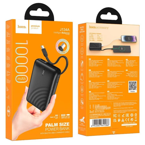 Повербанк Hoco J134A с кабелем Type-C (10000 mAh) (Black)