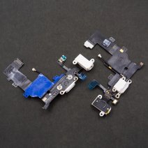 Шлейф для Apple iPhone 5 с разъемом зарядки и наушников (White) (Original PRC)