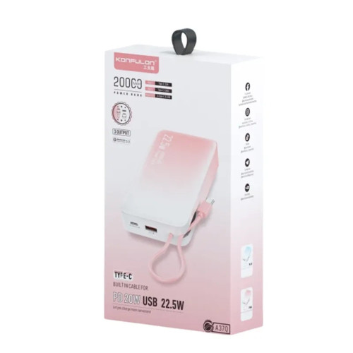 Повербанк Konfulon A37Q-T 22.5W (20000 mAh) (Pink)