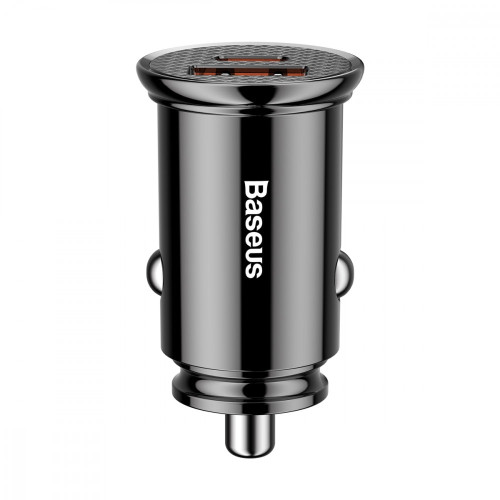 Автомобильное зарядное устройство Baseus Circular Plastic USB-A+USB-C (30W · 3A) (Black)