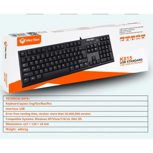 Клавіатура дротова MeeTion K815 (Black)