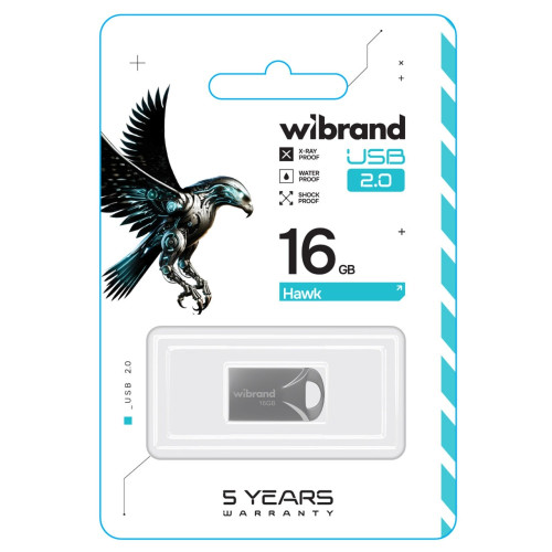 Флешка Wibrand Hawk 16GB USB 2.0 (Silver)