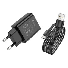Сетевое зарядное устройство Avantis A820 USB-A (12W · 2.4A) с кабелем USB-A – Type-C (Black)