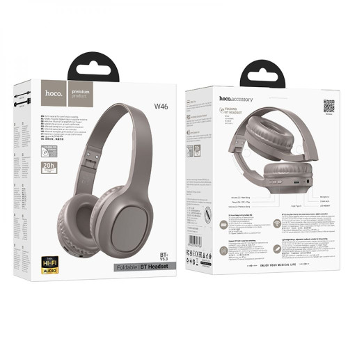 Наушники Bluetooth Hoco W46 (Brown)