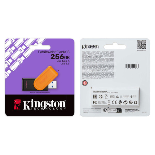 Флешка Kingston DT Exodia S 256GB USB 3.2 (Black/Orange)