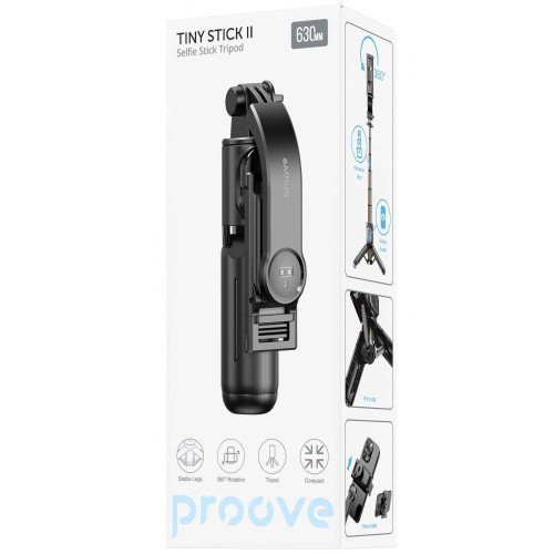 Селфі-палка з триногою Proove Tiny Stick II 63 см (Black)