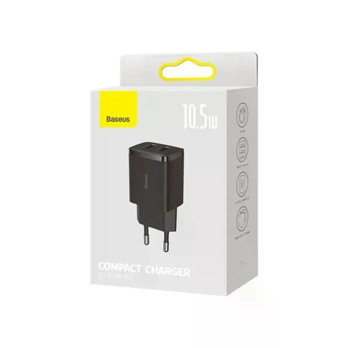 Сетевое зарядное устройство Baseus Compact 2xUSB-A (10.5W · 2A) (CCXJ010201) (Black)