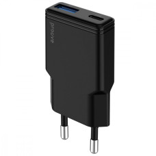 Сетевое зарядное устройство Proove Slender USB-A+USB-C (30W) (Black)