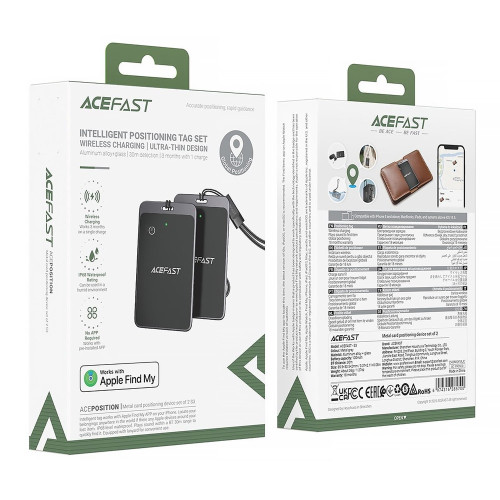 Смарт-трекер Acefast S3 Metal Card, 2 шт (Gray)