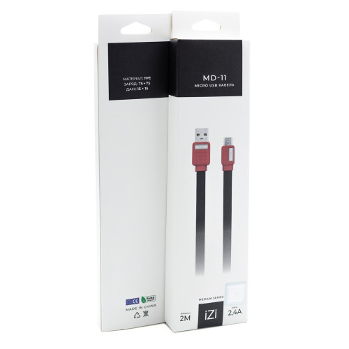 Кабель іЗі MD-11 USB-A – Micro-USB (2 м · 2.4A) (Black)