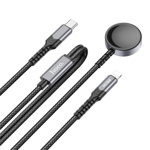 Беспроводное зарядное устройство Hoco CW54 Watch с кабелем Lightning (Black)