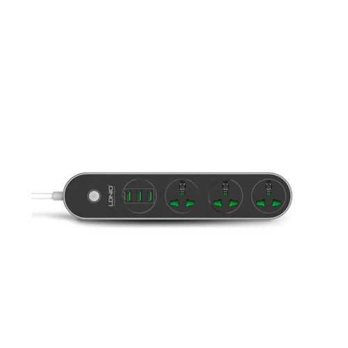 Мережевий фільтр LDNIO SC3301 (15.5W · 3.1A · 3xUSB-A · 1.6 м) (Black)