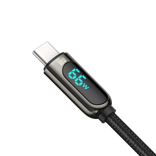 Кабель Baseus Display Fast Charging USB-A – Type-C (1 м · 66W · 5A) (CASX020001) (Black)