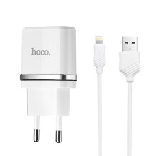 Мережевий зарядний пристрій Hoco C11 USB-A (5W · 1A) з кабелем USB-A – Lightning (White)